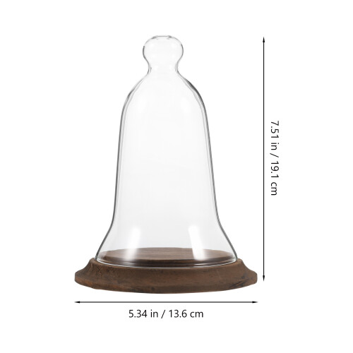 Cúpula De Com Base De Madeira Para Flores E Plantas 2