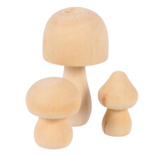 18St Onbewerkt Beukenhout Paddestoel Decoratie Kinder Knutsel Hout