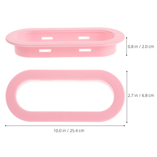 1Par Anéis Ovalados ABS Rosa Beliche Infantil 2