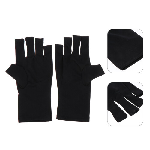 2 unidades luvas sem dedos para manicure gel com proteção uv 2
