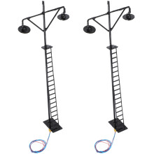 10Szt Miniaturowa Lampa Sceniczna Kolejowa ABS Czarny DIY