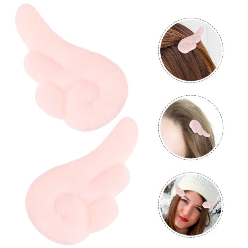 3Paio Fermagli Decorativi D'angelo in Tessuto Rosa Per 2