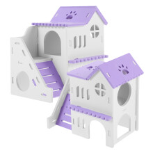 2Conjuntos Abrigo Para Hamster PVC Colorido Lavanda Casa Aconchegante