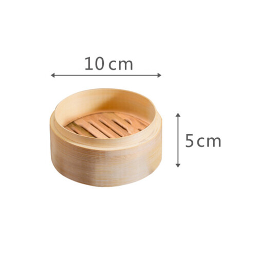 2Pcs Mini Cozedor Redondo 10Cm Para Dim Sum C/ Alça E Tampa 1