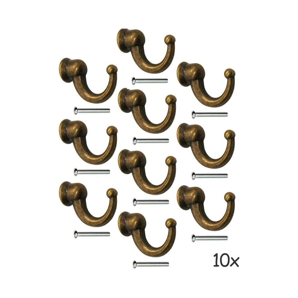 Heavy Duty Hooks With Metal Construction For Wide Application, Antique Brass Ensures Vintage Style Compatibility With Strong Load Capacity For Various 9347418507969