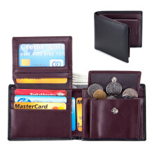 Genuine Leather Men's Wallet, Handcrafted Slim Bifold with Large Capacity RFID Blocking Security Coin Pocket for Everyday Carry (Comes in Exquisite Gi