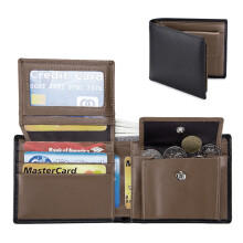 High Capacity Card Slots Genuine Leather Wallet, Elegant Gift Box Bifold Design for Business and Leisure