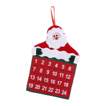 Calendário do Advento em Feltro, Calendário de Contagem Regressiva de Natal para Pendurar na Parede com Bolsos para o Papai Noel, Decoração de