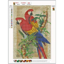 Kits de pintura com diamantes de papagaios requintados, arte com diamantes de animais vibrantes, kits de arte com diamantes de cobertura total para