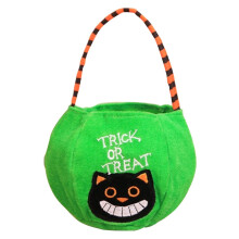 Halloween-Tasche aus Vliesstoff, ultraleicht und strapazierfähig, Kürbis-Plüsch-Süßigkeitentasche für Kinder, ideal für die ganze Nacht beim