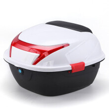 Large Capacity Waterproof Motorcycle Box Trunk with Backrest and Night Warning Light