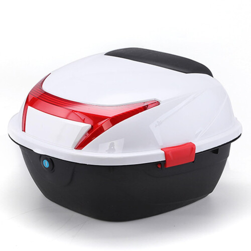 Large Capacity Waterproof Motorcycle  Box Trunk with Backrest and Night Warning Light