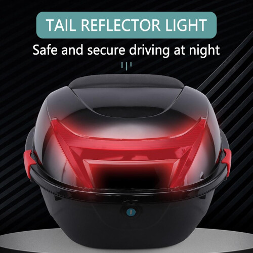 Large Capacity Waterproof Motorcycle  Box Trunk with Backrest and Night Warning Light 2