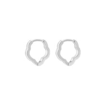 S925 Flower Ear Cuff, Hollow-Out Minimalist Stud Earrings for Women
