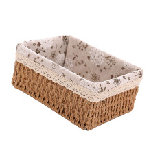 Geflochtener Aufbewahrungskorb - 22x16x10cm Khaki, Handgemachter Schreibtisch-Organizer