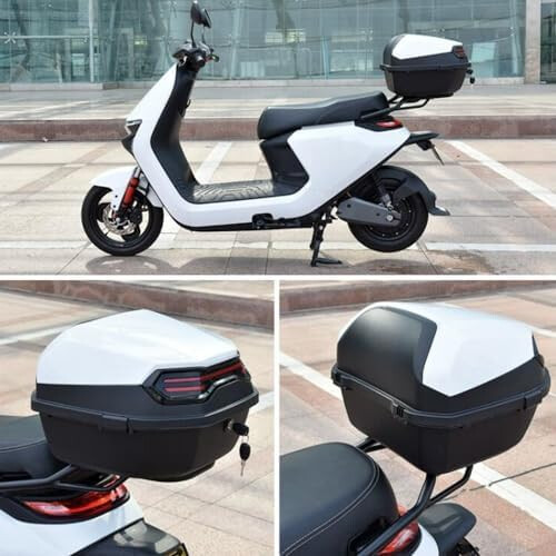 Motorcycle  Box 36L Waterproof Tail Case with Lock and Backrest for Helmet Storage 2