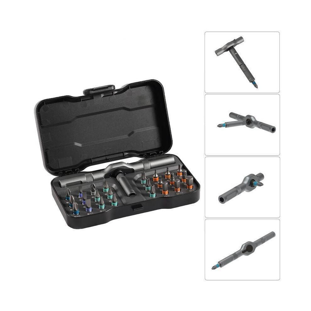 24 In 1 Dly Screwdriver Set,1 Set Switchablescrewdriver Shape Magnetic Screwdriver Set,Compact And Portable Ratchet Screw0driver Sethome Repair Tool 9075781436660