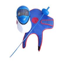 Fencing Mask Anti Cut Mesh Durability Youth Size Training Sword Set Blue