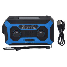 Portable Radio For Emergency, Solar Crank Charger, Led Flashlight With Reading Lamp, Sos Alarm, Waterproof Am Fm Receiver, 2000Mah Battery Backup