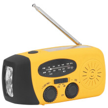 Handkurbel-Solarradio mit LED-Taschenlampe, 1200mAh, Orange