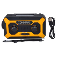 Survival Kit Essential, Solar Crank Am Fm Radio With Emergency Battery Charger, Led Flashlight, Reading Lamp, Sos Alarm, Waterproof, Perfect For Outdo