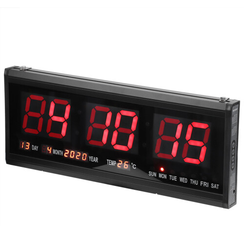 Stylish Digital Clock With Remote Control, Auto Dimming Functionality, Countdown Timer, Temperature Display, Wall Mountable, For Modern Home And 1