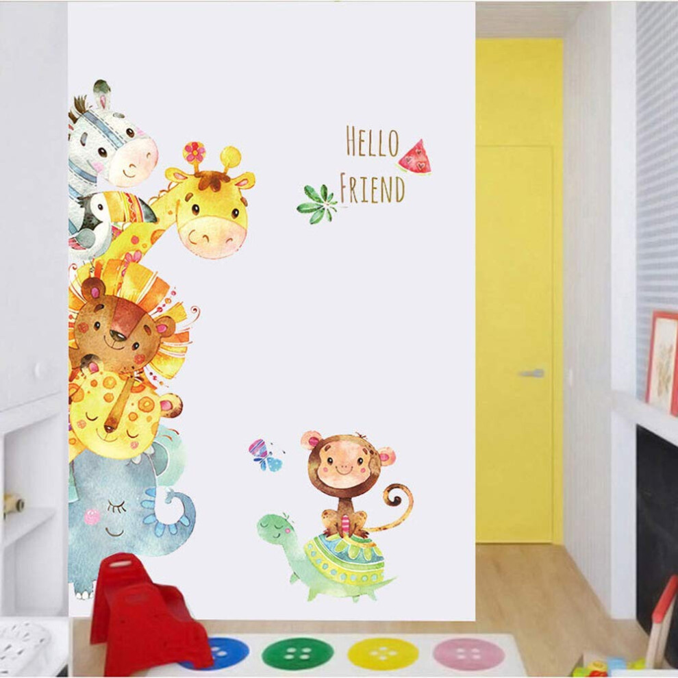 Welcome Animal Wall Sticker, High-Quality Materials Non-Toxic Waterproof Imagination Creative Decoration For Baby Nursery Playroom Decor, 9.8"27.5"