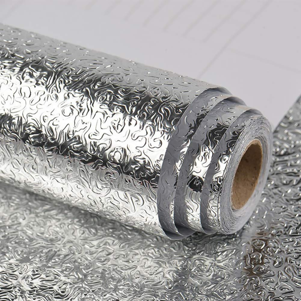 Self Adhesive Shelf Liner For Cabinet Drawers, Self Adhesive Oil Proof Waterproof Sticker Aluminum Foil Wallpaper Peel And Stick Removable Heat 9004841810256