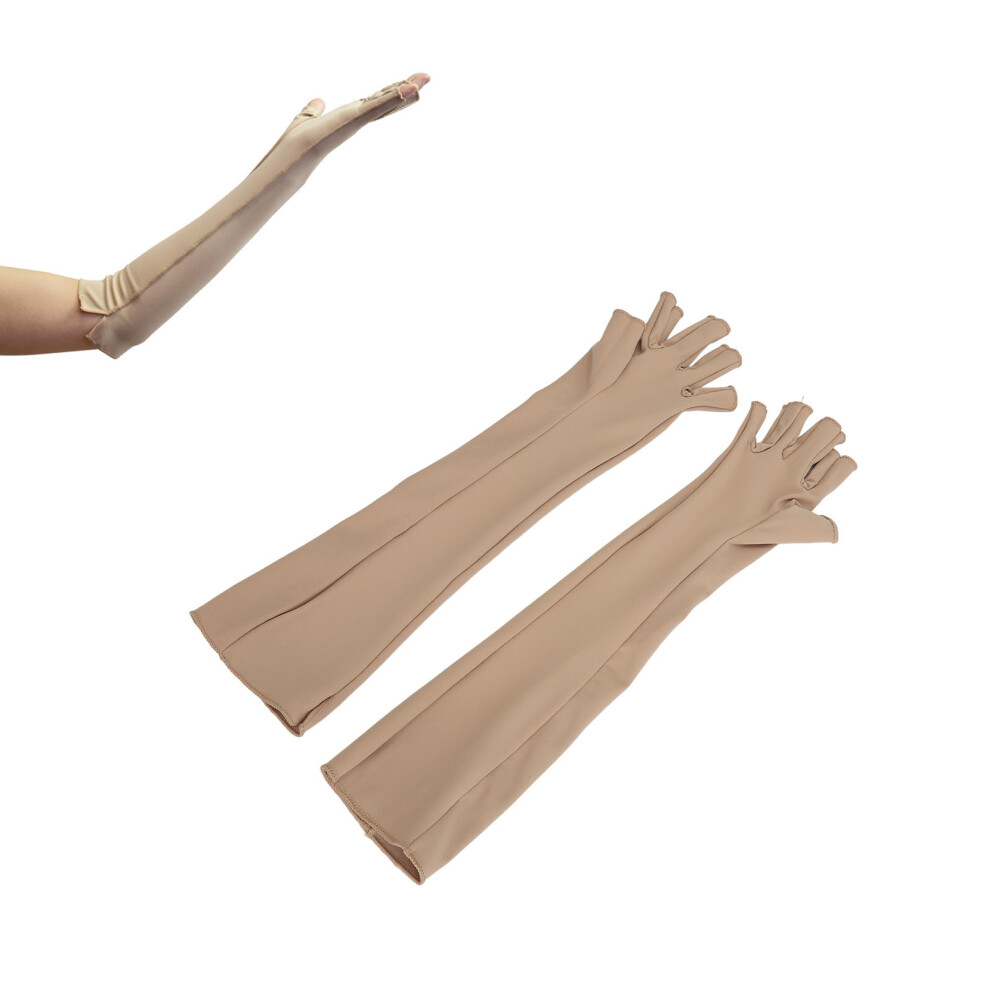 Yellow Compression Gloves For Arthritis & Swelling Fingerless Size M 1 Pair