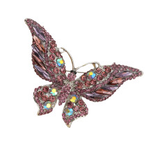 Vintage Styles Butterfly Brooch Enamel Rhinestones-Pink