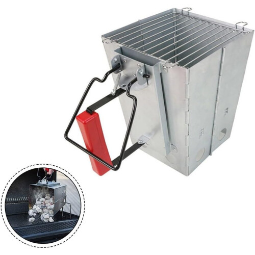 Charcoal Chimney Starter Large Capacity Foldable Design with HeatResistant Handle for Grilling 2