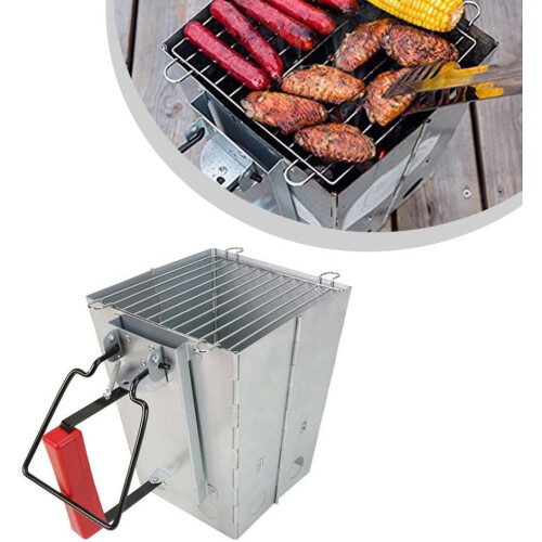 Charcoal Chimney Starter Large Capacity Foldable Design with HeatResistant Handle for Grilling 1