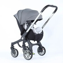 carrito multifuncional 4 en 1 plegable con asiento para auto cuna portátil bebé.GRIS