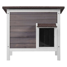 Nicho de exterior resistente a las inclemencias del tiempo-Duoku-casa de exterior de madera-para gato salvaje y conejo con aislamiento