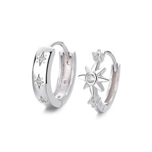 S925 Asymmetric Star Earrings, Hexagram Ear Cuff for Women