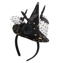 Halloween Headband Witch Hat Cosplay Props Scary Witch Hat Hairband Hair Hoop Headdress Festival Costume Accessory