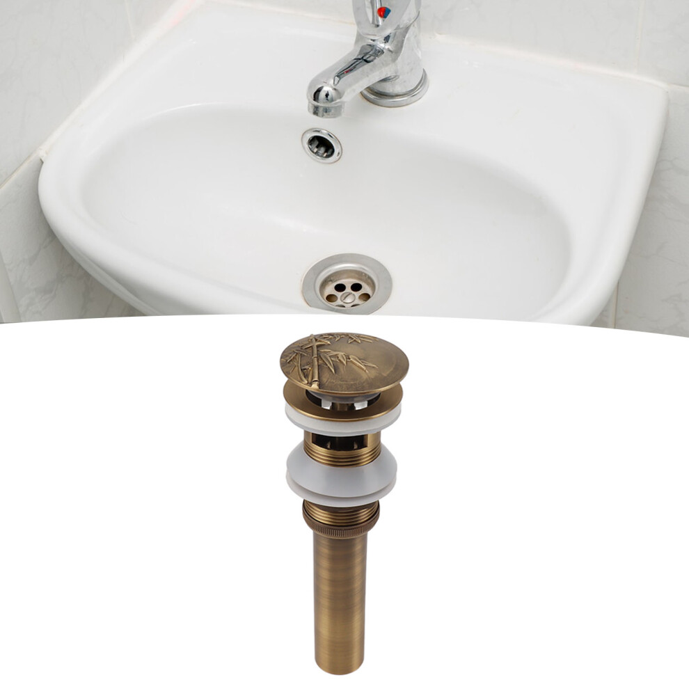 Vintage Brass Pop Up Sink Drain With Overflow Â Quick Drain Parts 7611369040960