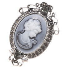 Broche camée florale finition or Antique, bijoux, Badge-7