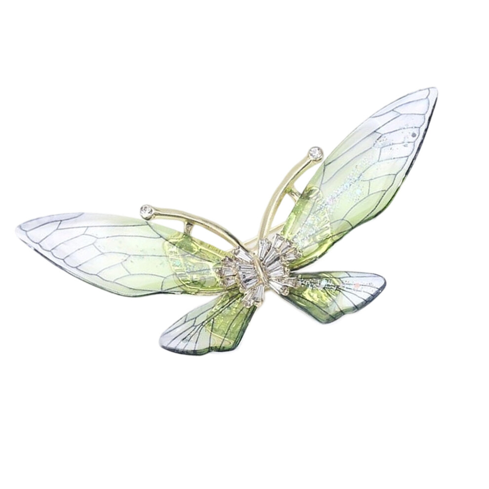 Green Modern Chic Butterfly Brooch Pin Crafted From-Emerald