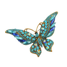 Enamel Butterfly Brooch Alloy Base Versatile Jewelry for-Cyan