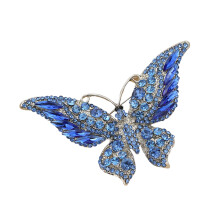 Stylish Butterfly Enamel Brooch Alloy Rhinestones-Blue