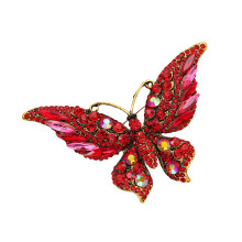 Artistics Butterfly Shaped Brooch Glossy Enamel Coating and-Red