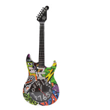Vintage Guitar Wall Clock Decorative Wall Clocks Realistic Instrument Shape Accurate Timekeeping Silent Non Ticking Battery Powered Creative Bedroom O