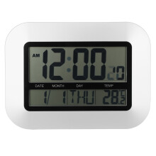 Indoor Temperature Monitor Battery Operated Clock HD LCD Digital Clock Alarm Clock With Snooze Sleek Design Desk Clock Calendar Date Display Modern