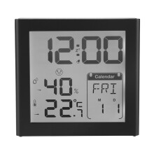 Compact Digital Hygrometer Thermometer For Indoor Use Multifunctional LCD Alarm Clock With Temperature Humidity Monitoring Portable Room Condition Met