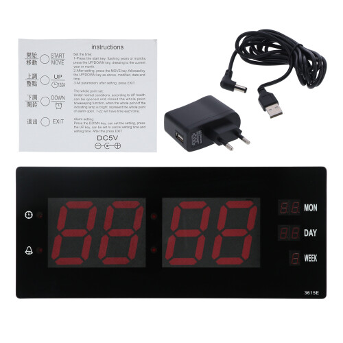 Oversized Digital LED Clock Wall Mount, Large Wall Clock with Remote Countdown Timer Function and Night Light, Decorative Xmas Tree for Children Frien 1