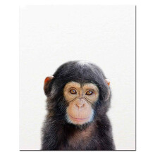 Lentikular-Kunstwerk, 3D-Postkarte mit Bonobo-Schimpansen-Motiv, lebendige Grußkarte mit Wildtiermotiv für jeden Anlass, ideales Geschenk für