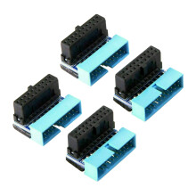 4PCS USB 3.0 20Pin Male to Female Extension Adapter and Down Angled 90 Degree for Motherboard Mainboard