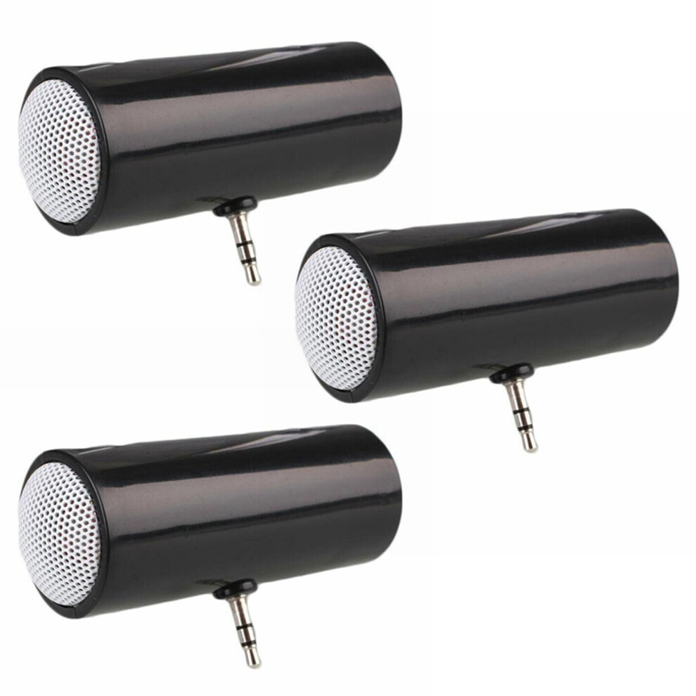 3X 3.5Mm Jack Stereo Speaker Portable Mp3 Music Player Speaker Amplifier Loudspeaker For Mobile Phone Tablet- Black 6131627798910