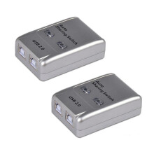 FJGEAR 2X USB 2.0 Auto Sharing 2 Port HUB Adapter Switcher for 2 PC Printer USB Devices Support Windows